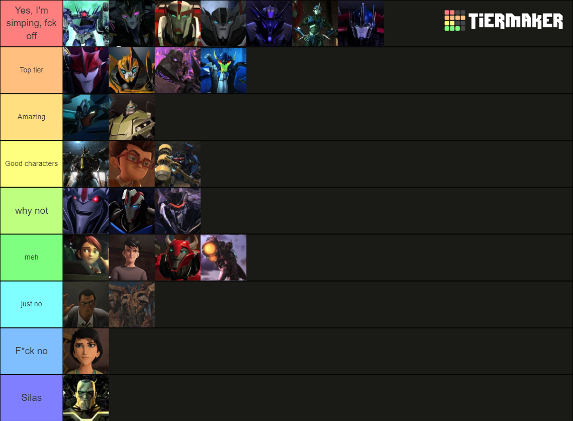 Transformers Prime Tier List (Community Rankings) - TierMaker