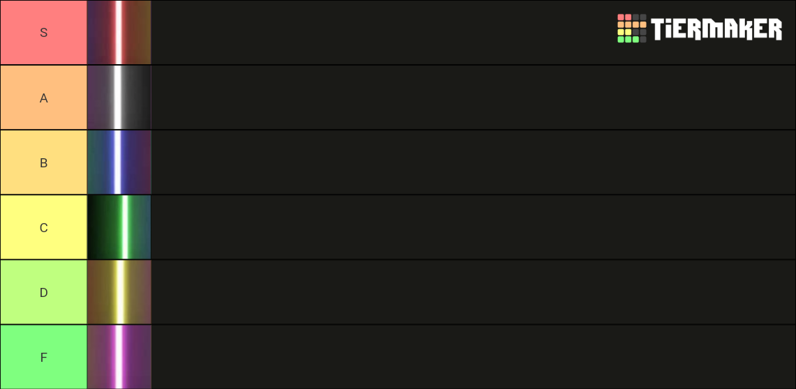 Lightsaber Colors Tier List Rankings) TierMaker