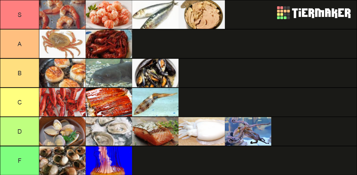 Seafood Tier List Rankings) TierMaker