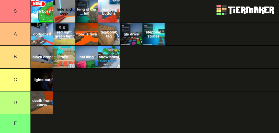 Crab Game Minigame Tier List Rankings) TierMaker