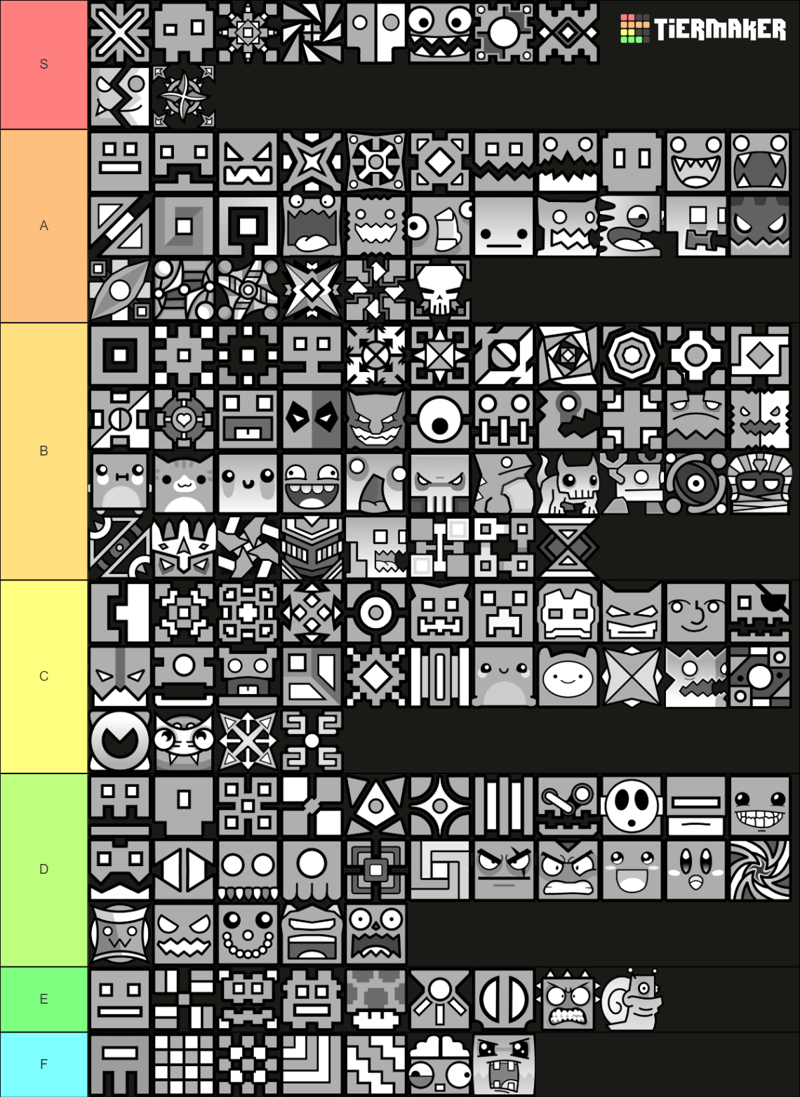 Geometry Dash All Icons Tier List (Community Rankings) - TierMaker