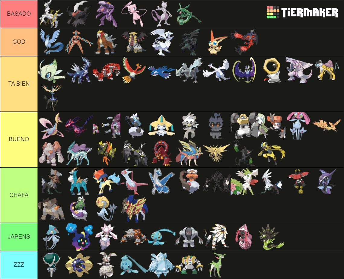 Pokémon Legendarios Tier List (Community Rankings) - TierMaker