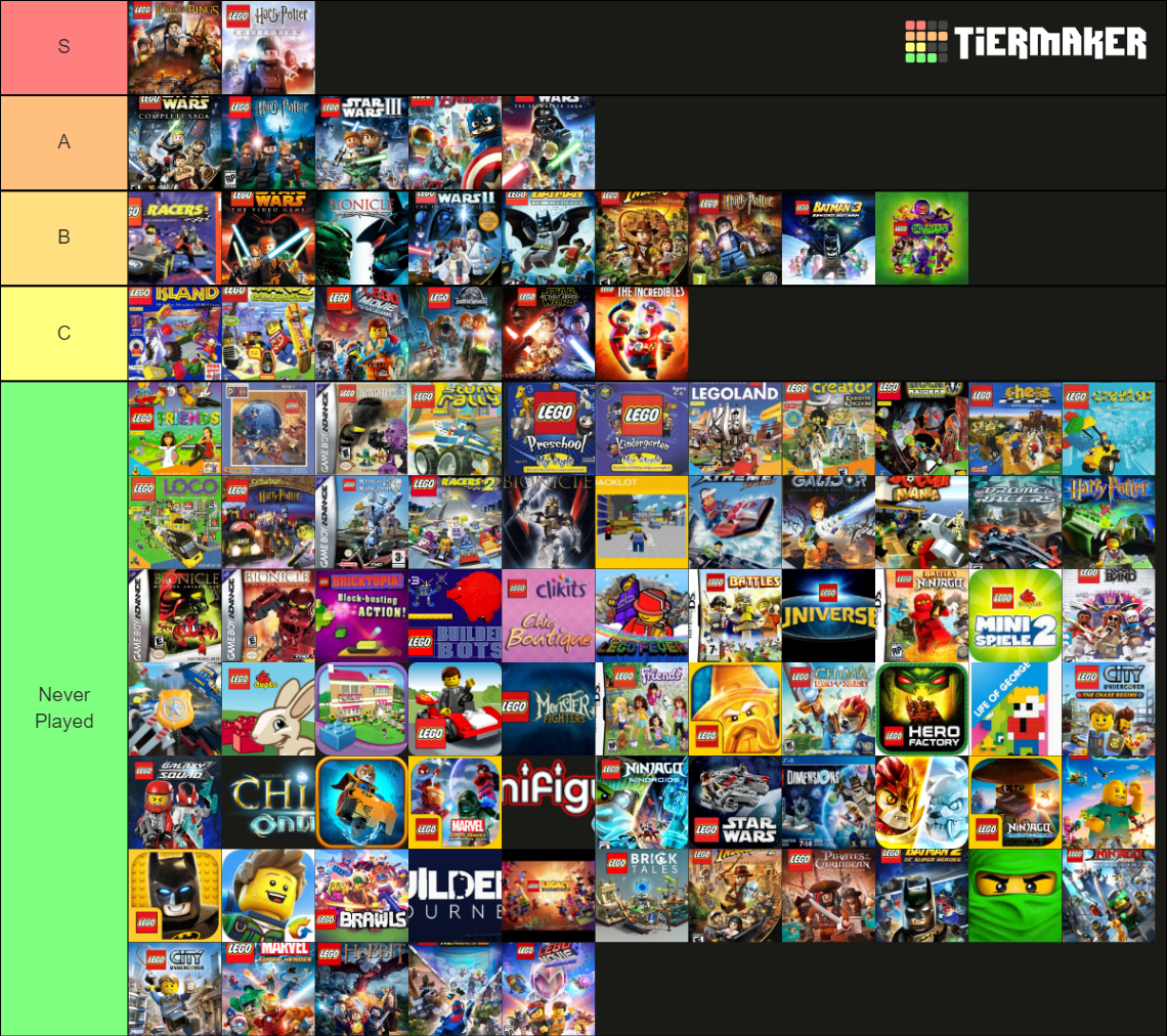 All LEGO Games (1995 - Current) Tier List (Community Rankings) - TierMaker