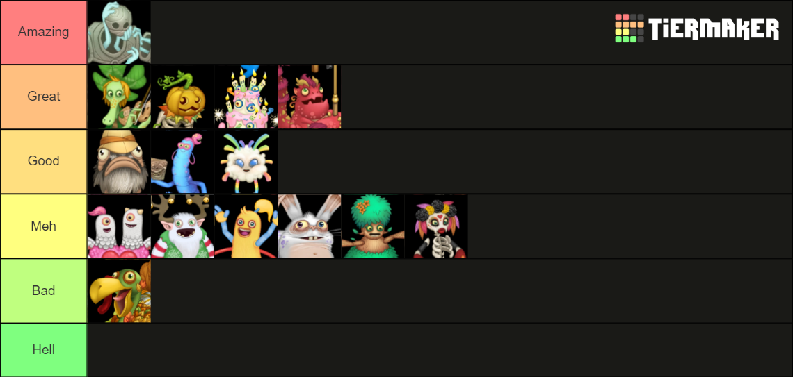 Seasonal Shanty MSM Tier List Rankings) TierMaker