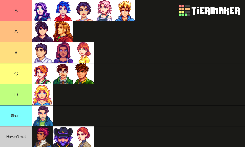 Stardew Valley Expanded Marriage Candidates Ranked Tier List Community Rankings Tiermaker