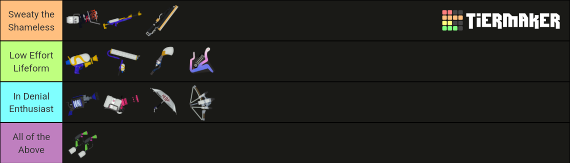 Splatoon Weapon Tier List (Community Rankings) - TierMaker