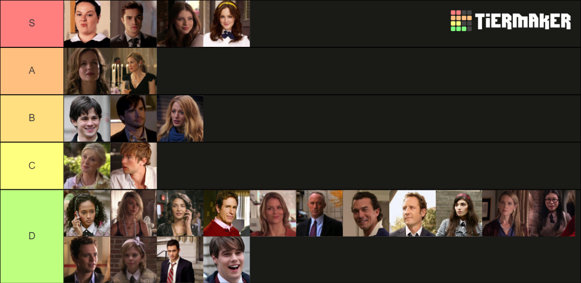 gossip girl characters Tier List Rankings) TierMaker
