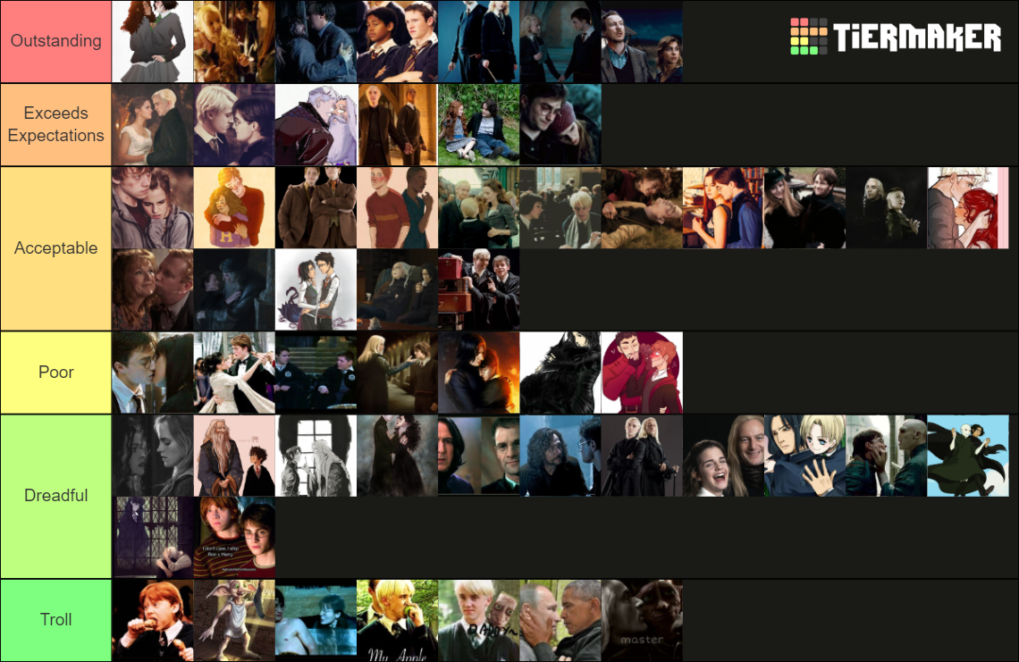 Harry Potter Ships Tier List (Community Rankings) - TierMaker