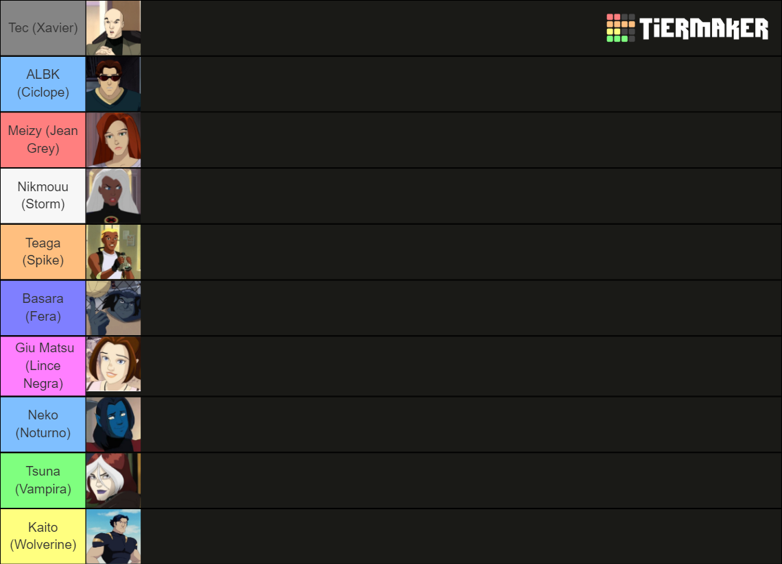 XMen Evolution Characters Tier List Rankings) TierMaker