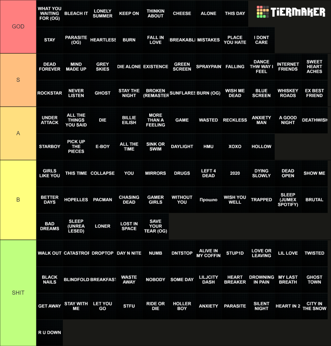 JUMEX SONGS Tier List (Community Rankings) - TierMaker