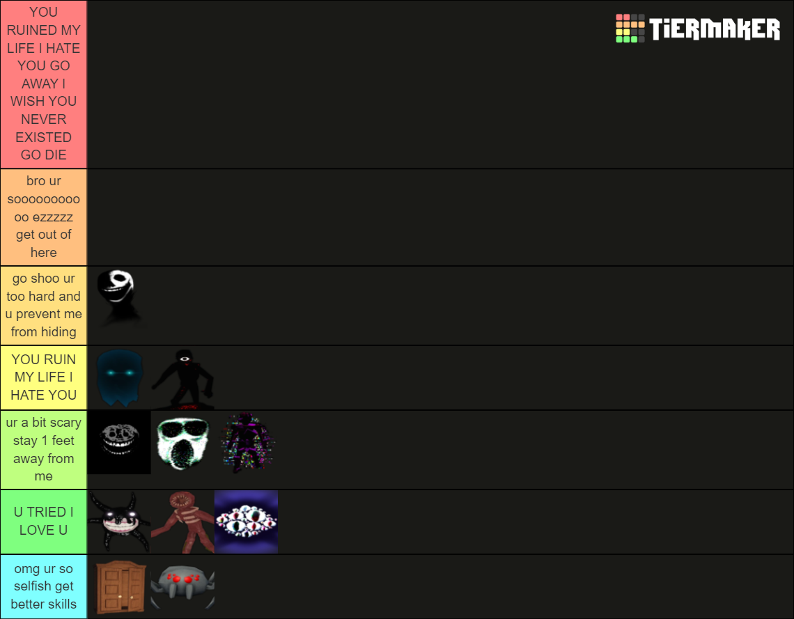 Roblox DOORS Entitys Scariness Tier List (Community Rankings) - TierMaker