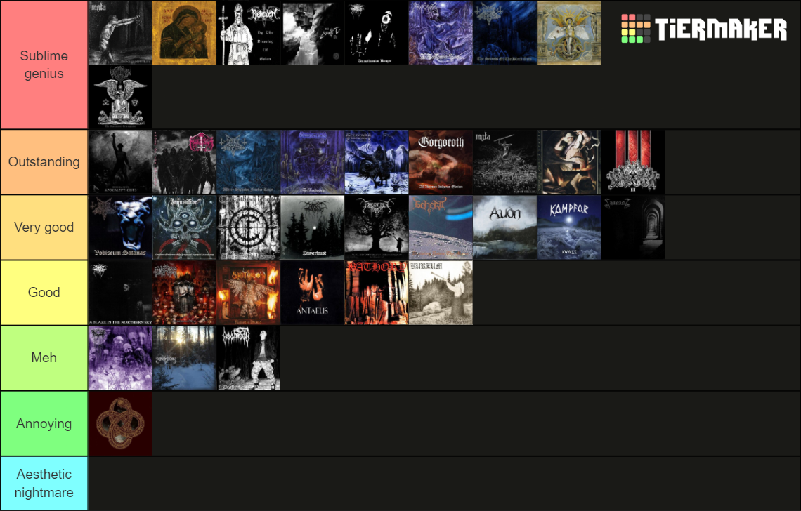 Ultimate Black Metal Albums Tier List (Community Rankings) - TierMaker