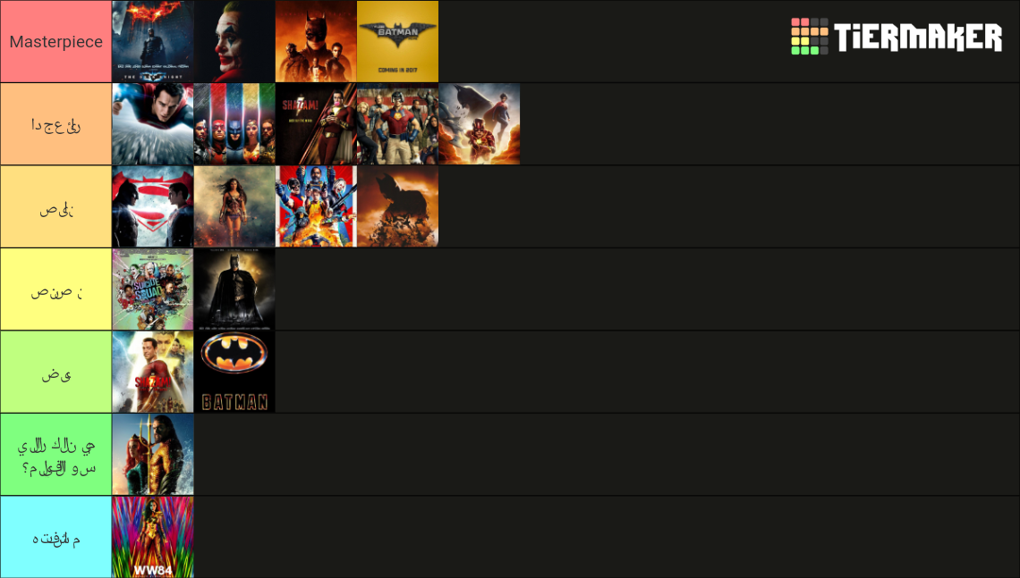 DC movies Tier List Rankings) TierMaker