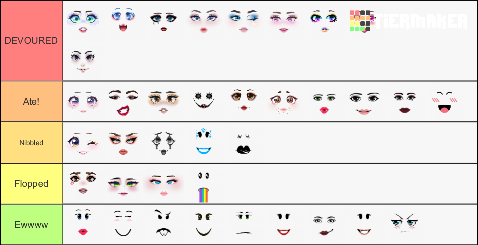 Roblox Barbie/Model Faces Tier List (Community Rankings) - TierMaker