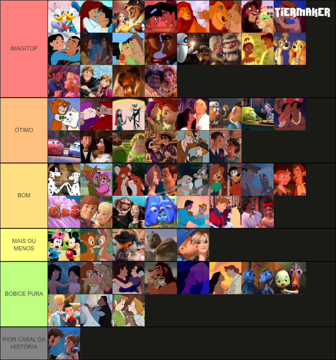 DISNEY DEFINITIVE COUPLES Tier List (Community Rankings) - TierMaker