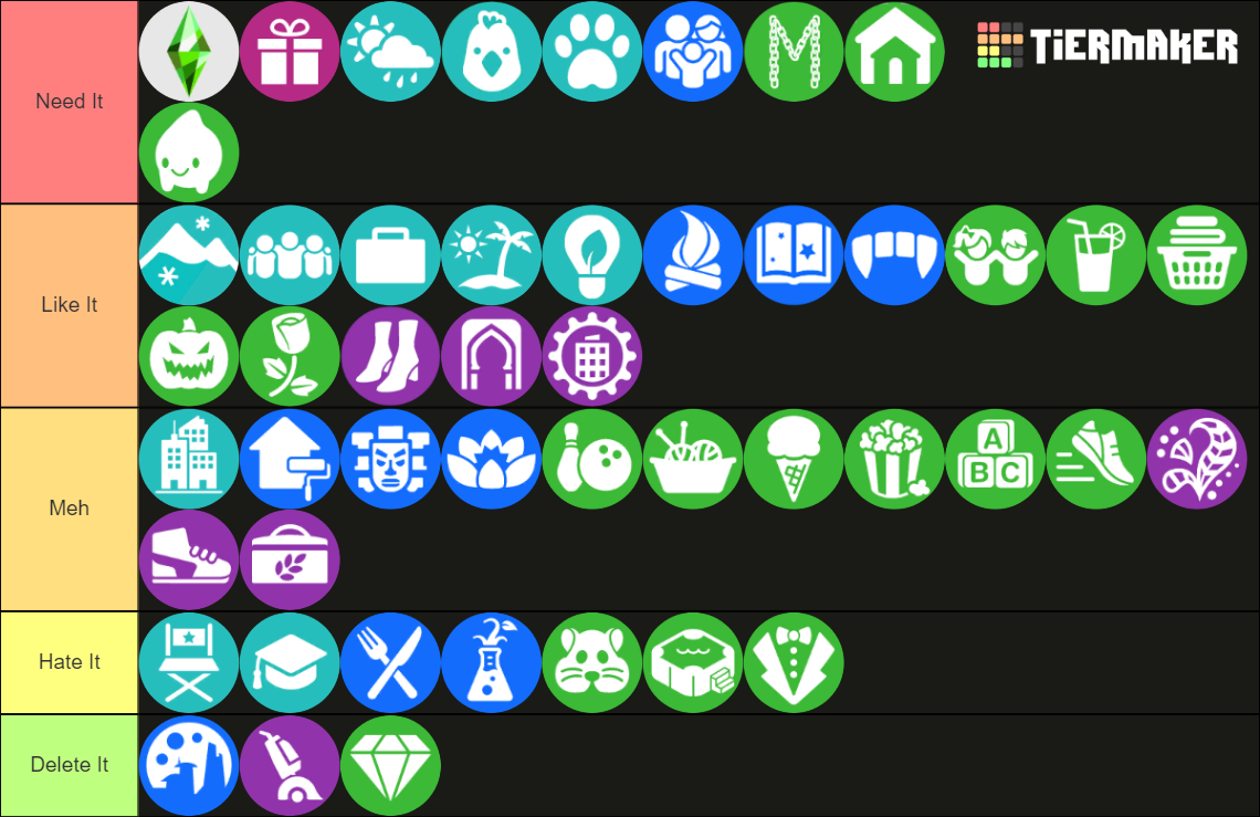 The Sims All Packs Tier List Community Rankings Tiermaker