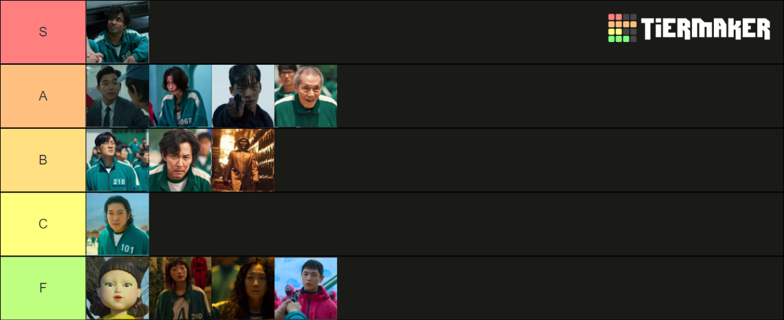 squid game season 2 characters tier list
