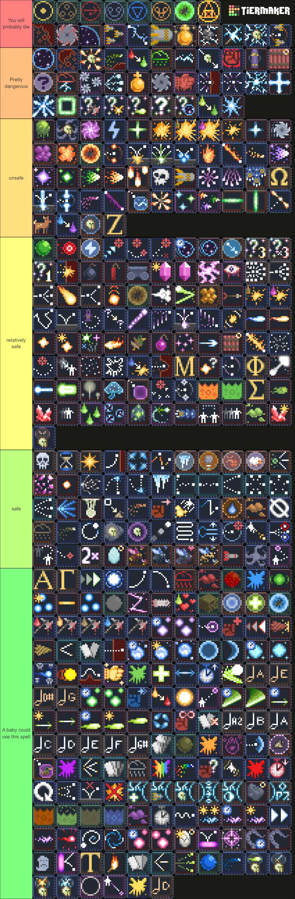 Noita Spells Tier List (Community Rankings) - TierMaker