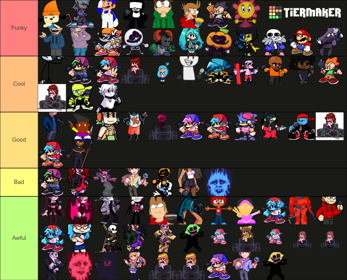 Friday Night Funkin' Characters (+Mods, Parappa and more) Tier List ...