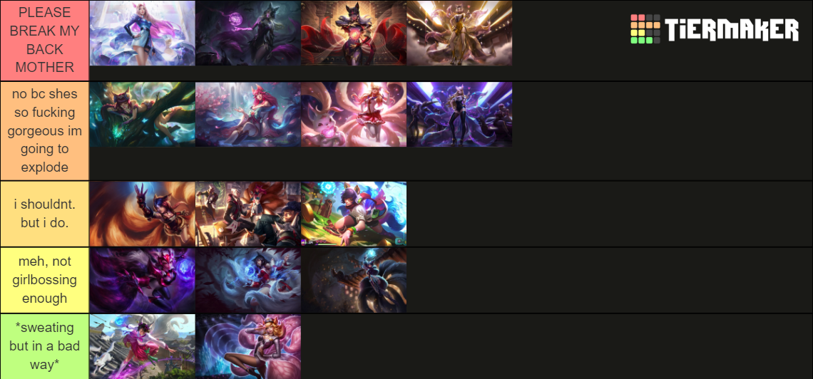 ranking ahri skins Tier List Rankings) TierMaker