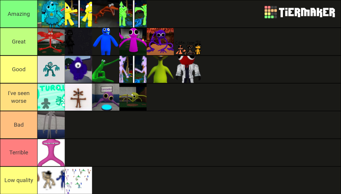 Rainbow Friends Characters Tier List Community Rankings TierMaker