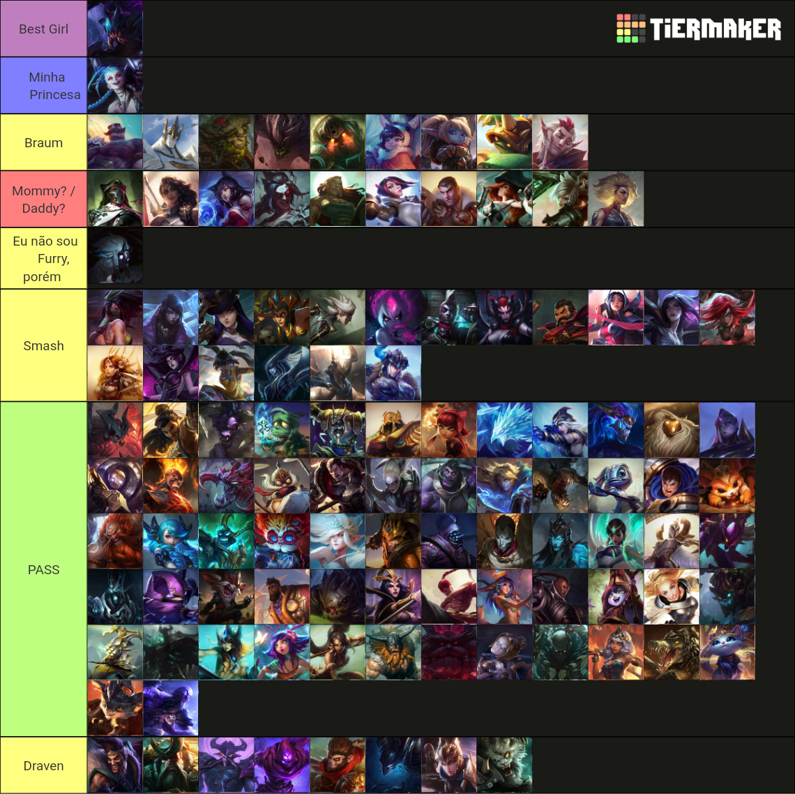 Smash or Pass League of Legends (Patch 12.23) Tier List Rankings) TierMaker