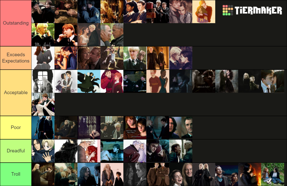 Harry Potter Ships Tier List (Community Rankings) - TierMaker