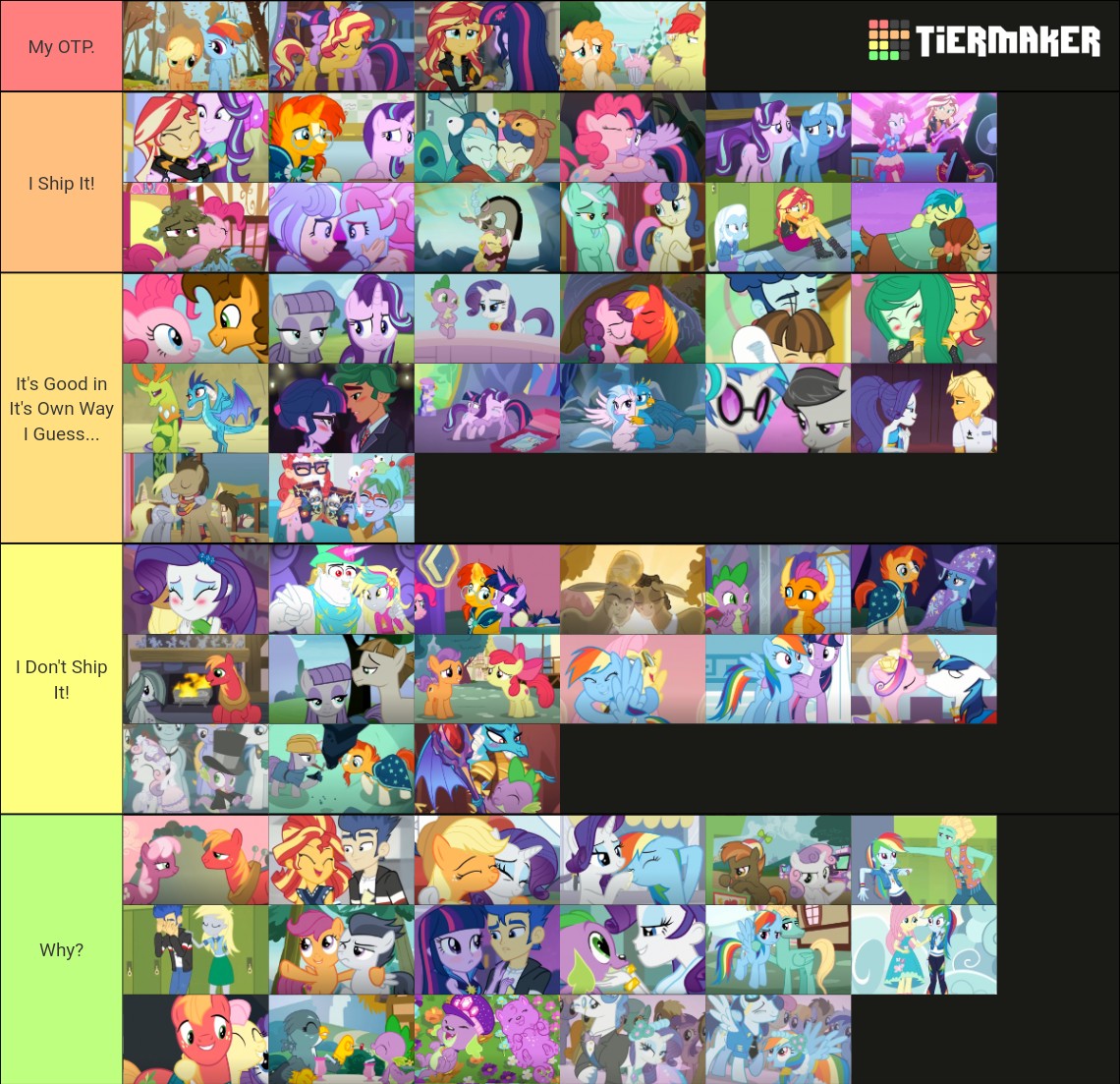 My Little Pony Ships Tier List (Community Rankings) - TierMaker