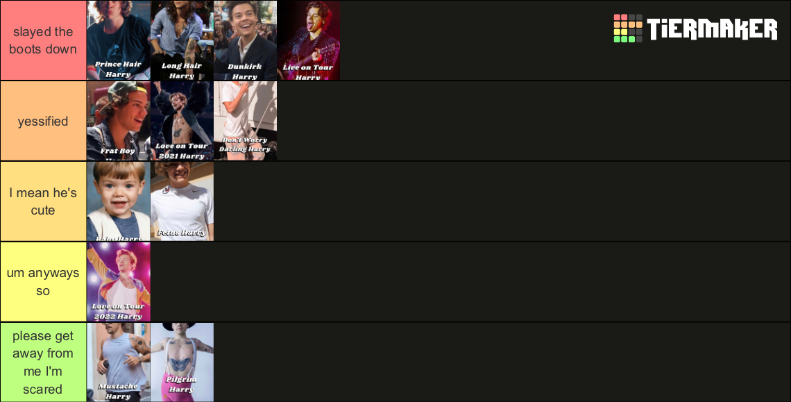 Harry Styles Eras Tier List Rankings) TierMaker