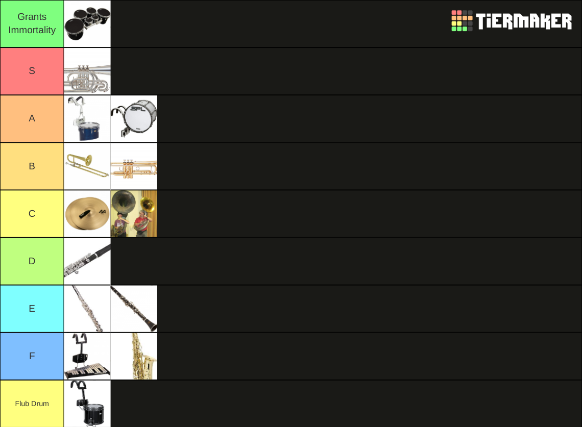 Marching Band Instruments Tier List Rankings) TierMaker