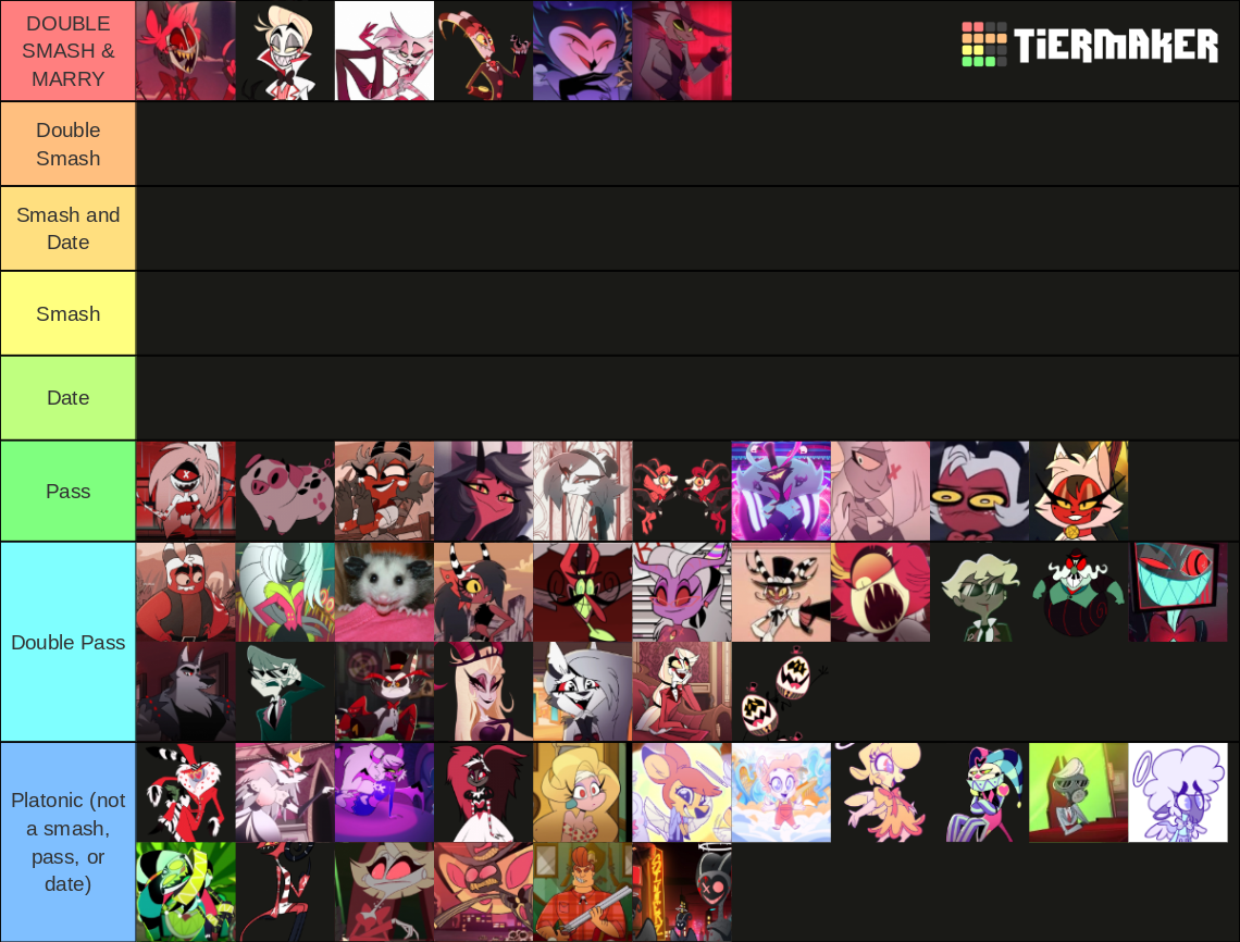 Smash or Pass: Hazbin/Helluva Tier List (Community Rankings) - TierMaker