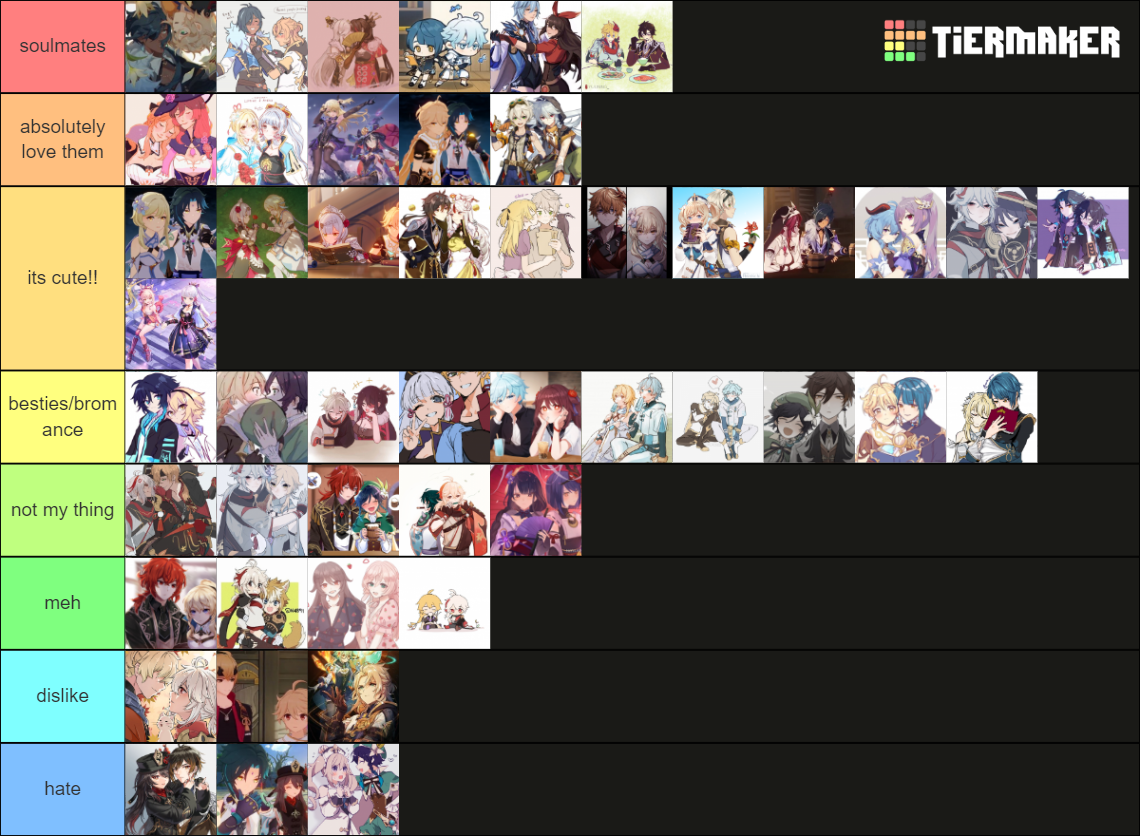 Popular Genshin Impact Ships (Updated to 1.7/2.0) Tier List