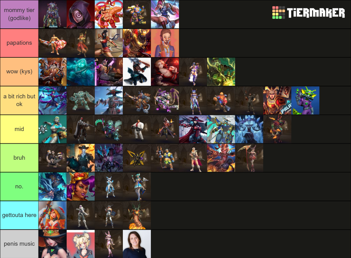 paladins skin Tier List Rankings) TierMaker