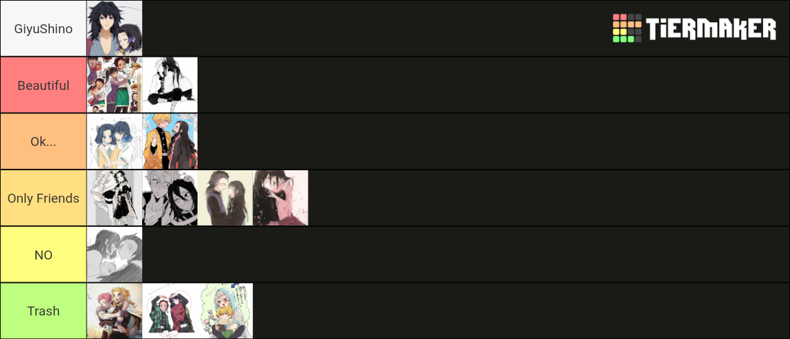 Kimetsu no Yaiba ships Tier List (Community Rankings) - TierMaker