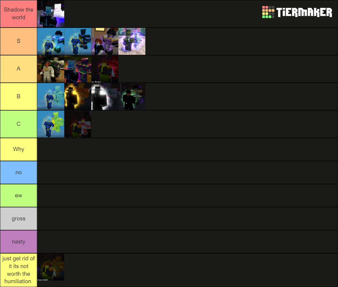 stand skins Tier List (Community Rankings) - TierMaker