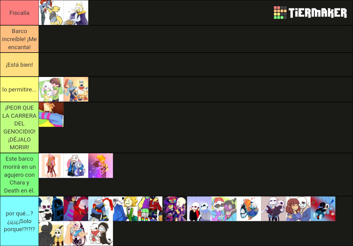 Undertale Ships Tier List (Community Rankings) - TierMaker