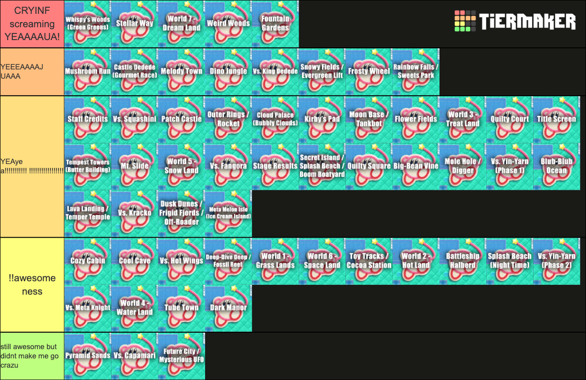 Kirby's Epic Yarn OST Tier List Rankings) TierMaker