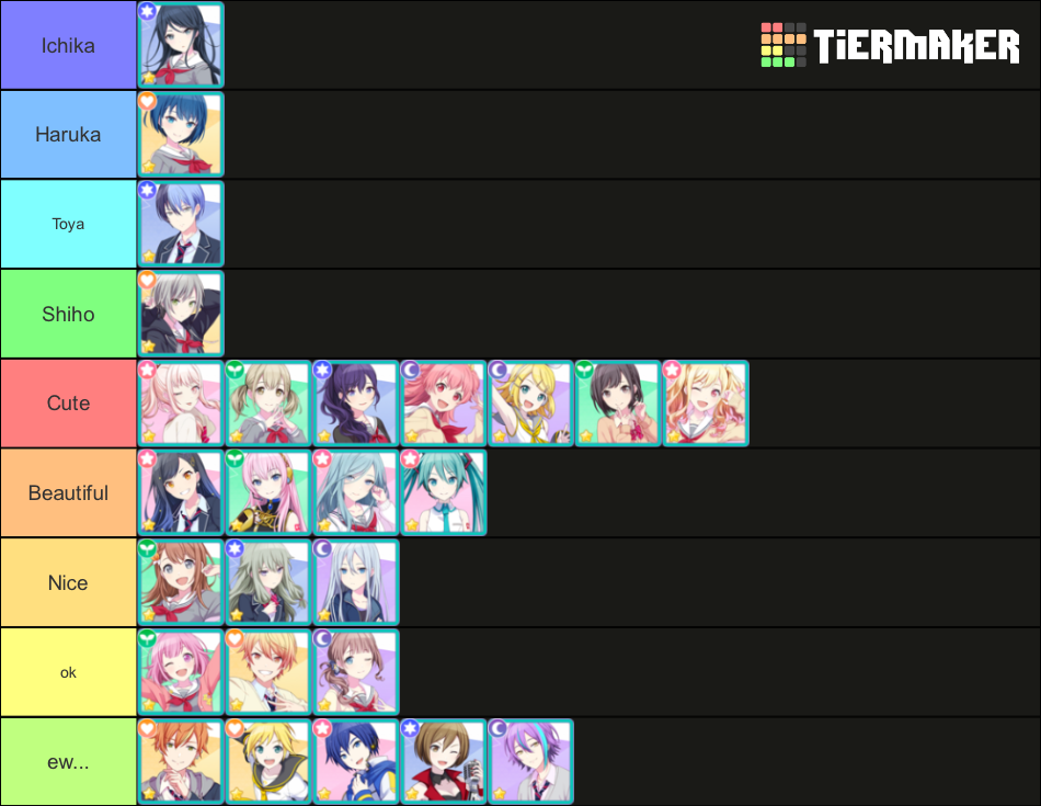 Project SEKAI 1* cards Tier List Rankings) TierMaker