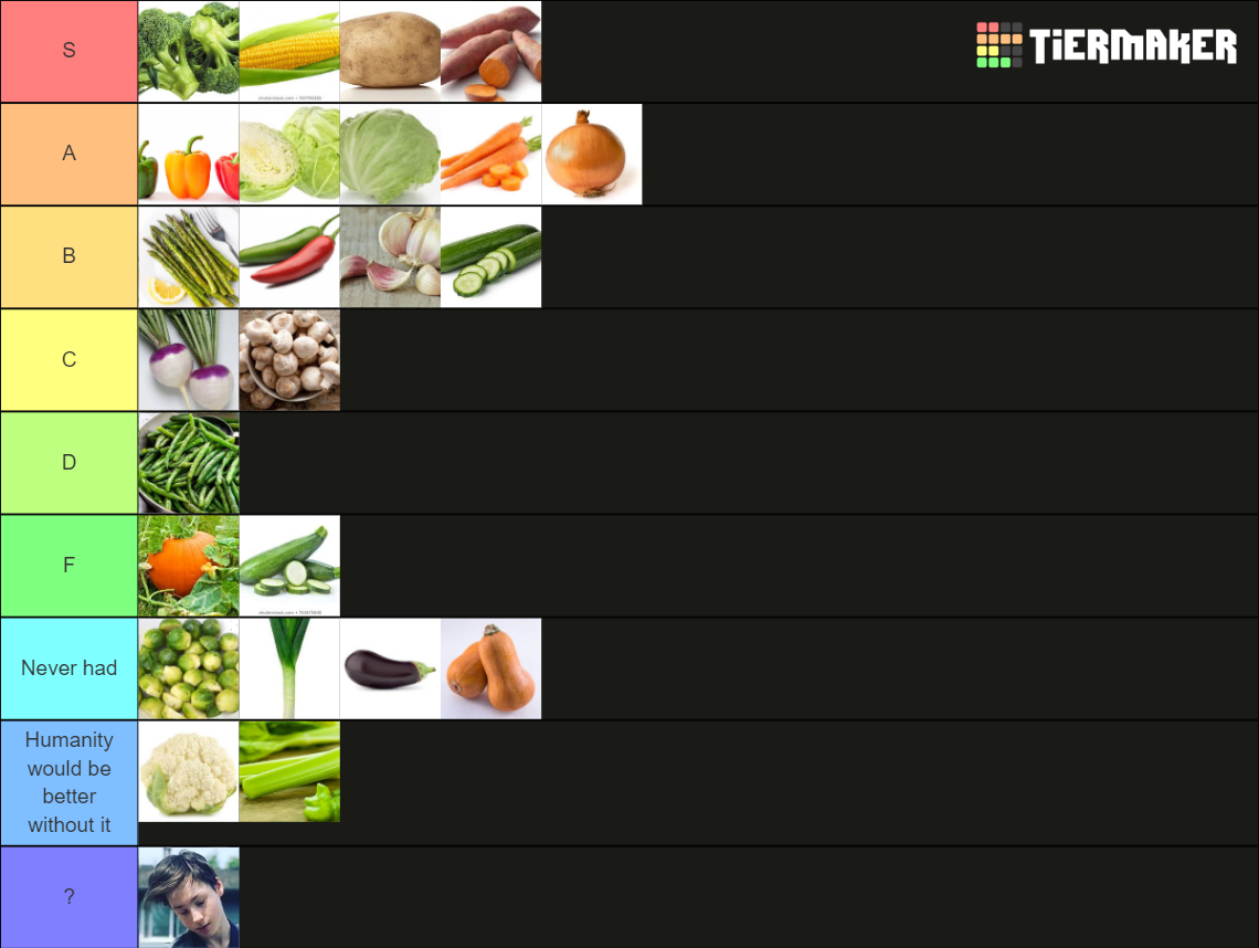 Vegetable Tier List Rankings) TierMaker