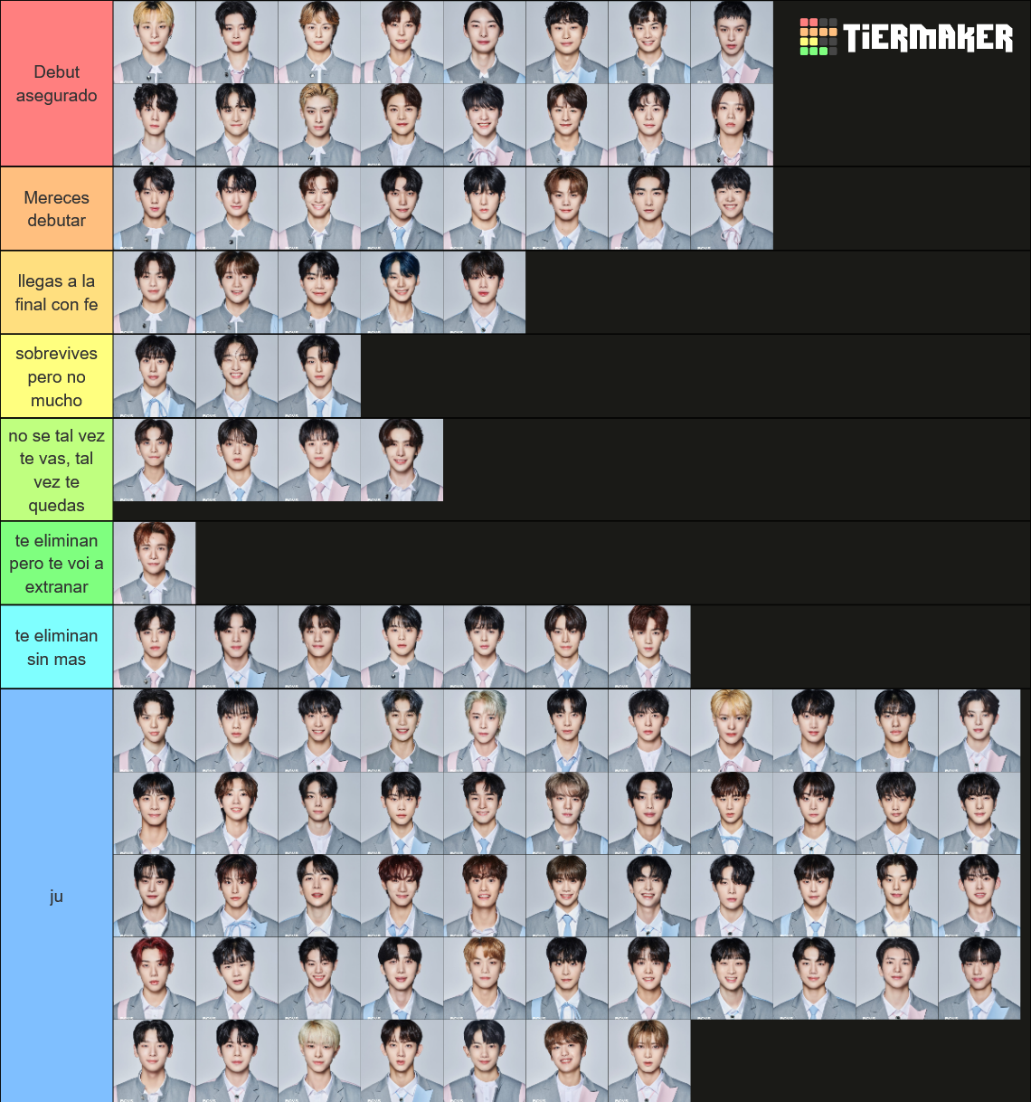 Ranking Boys 999 Tier List Rankings) TierMaker