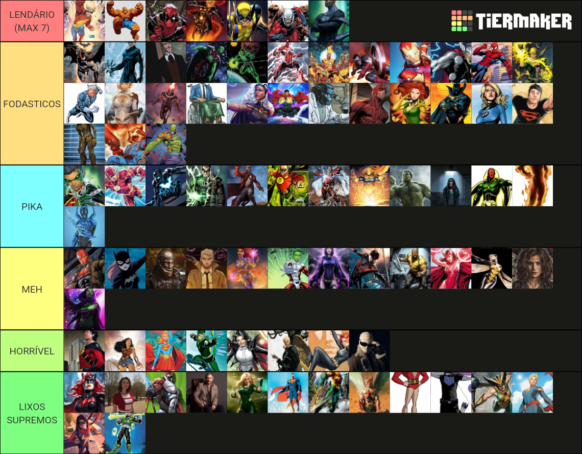 MELHORES SUPER-HERÓIS Tier List (Community Rankings) - TierMaker