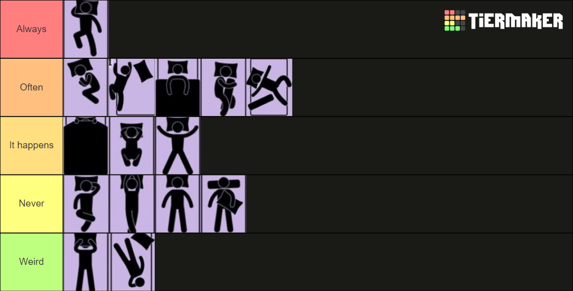 Sleeping positions Rank Tier List (Community Rankings) - TierMaker