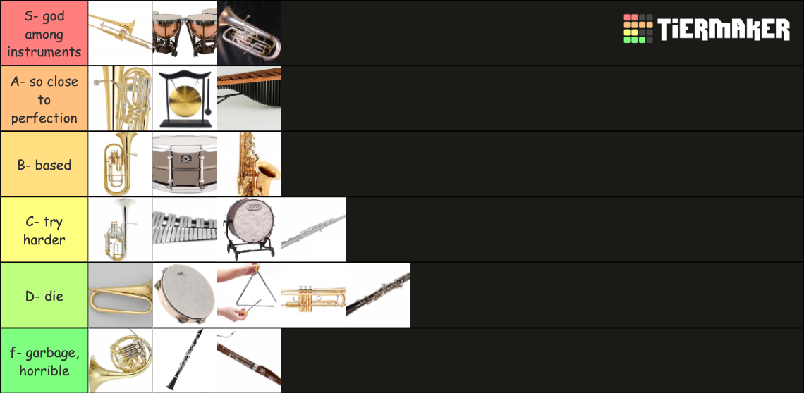 Instrument Tier List Rankings) TierMaker
