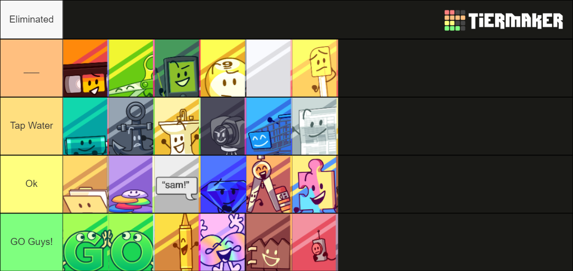 All BFDI Characters (Literally) With Weeg Icons Tier List (Community ...