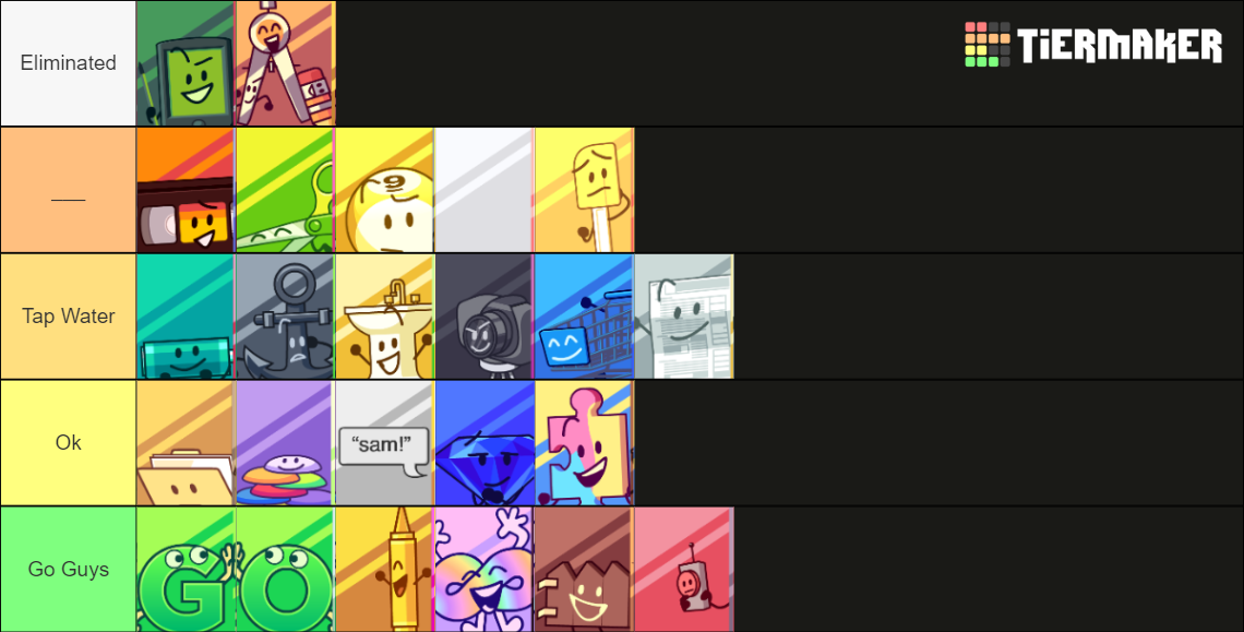 All BFDI Characters (Literally) With Weeg Icons Tier List (Community ...