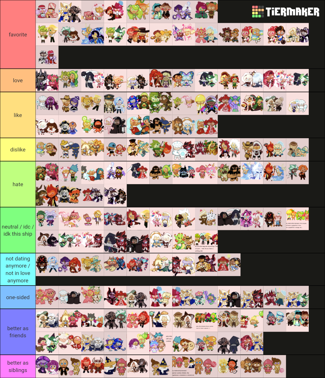 cookie run ships (535 ships?) Tier List Rankings) TierMaker