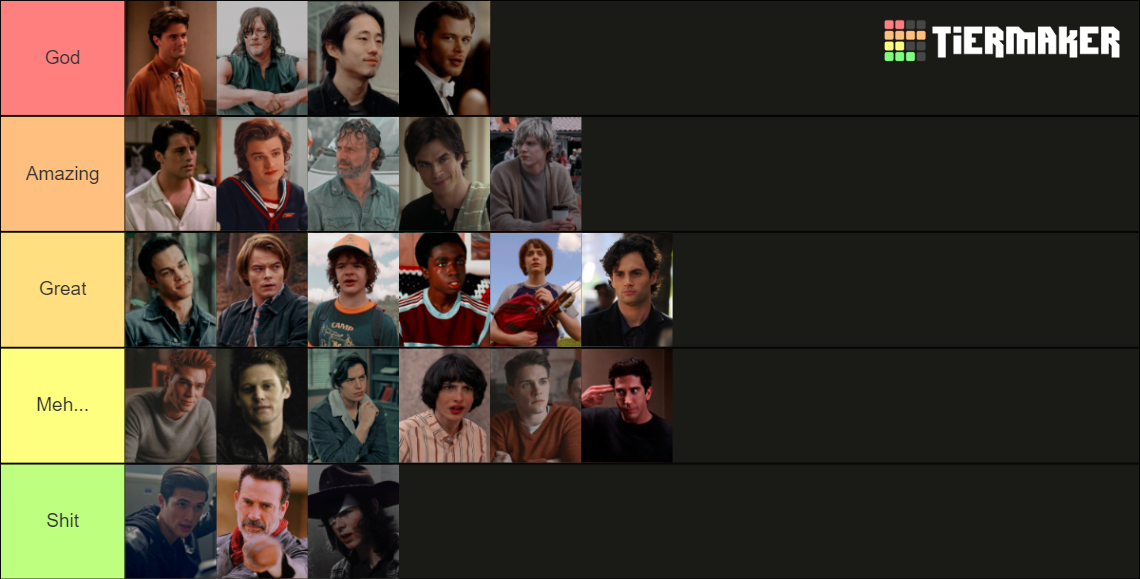 male tv show characters :) Tier List (Community Rankings) - TierMaker