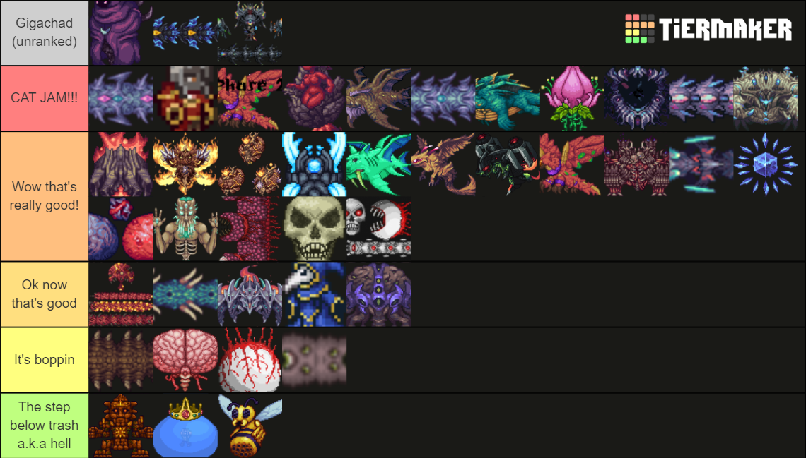 Calamity Mod and Calamity Vanilla themes Tier List Rankings) TierMaker