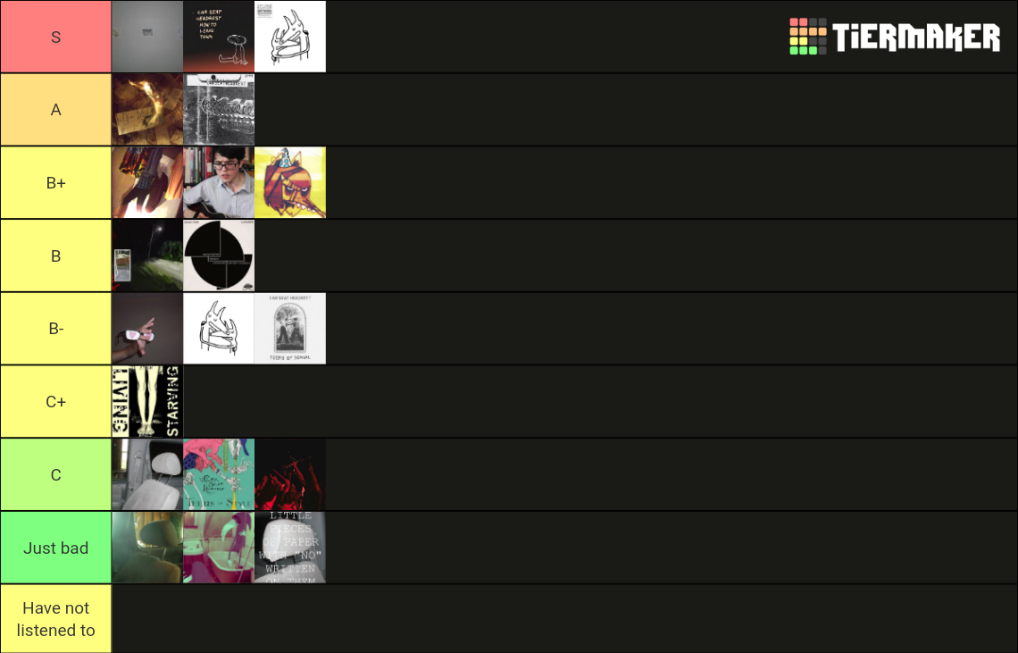 CarSeatHeadrestAlbums and Collections of Music Tier List