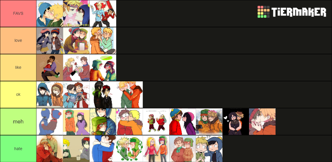 South Park Ships Tier List Rankings) TierMaker